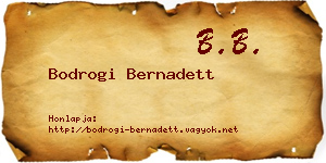 Bodrogi Bernadett névjegykártya